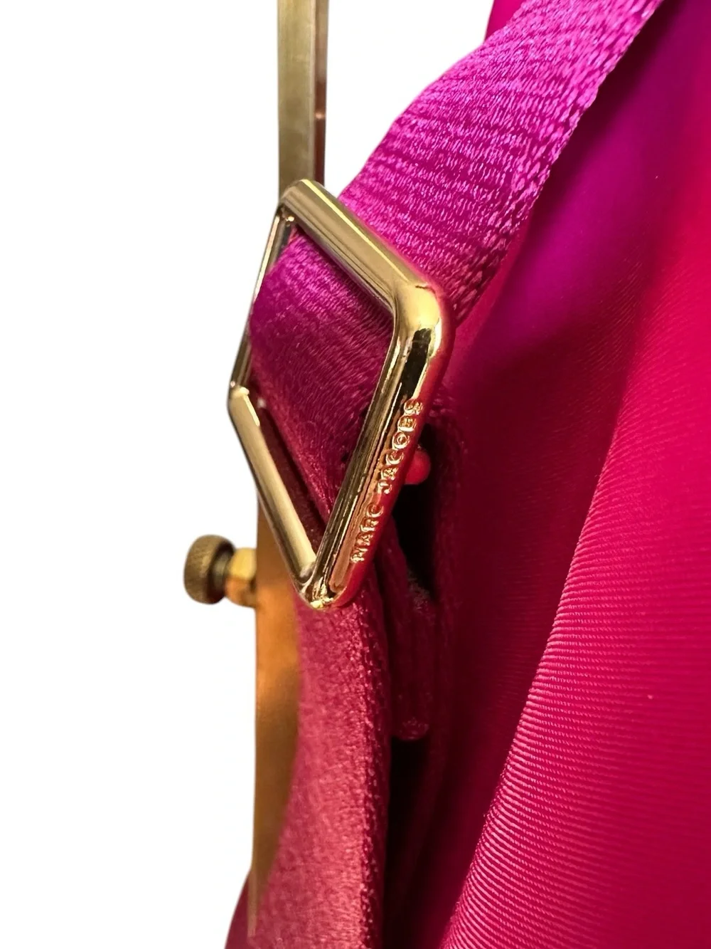 Marc Jacobs Hot Pink Nylon Drawstring Backpack Gold Hardware  display picture 2